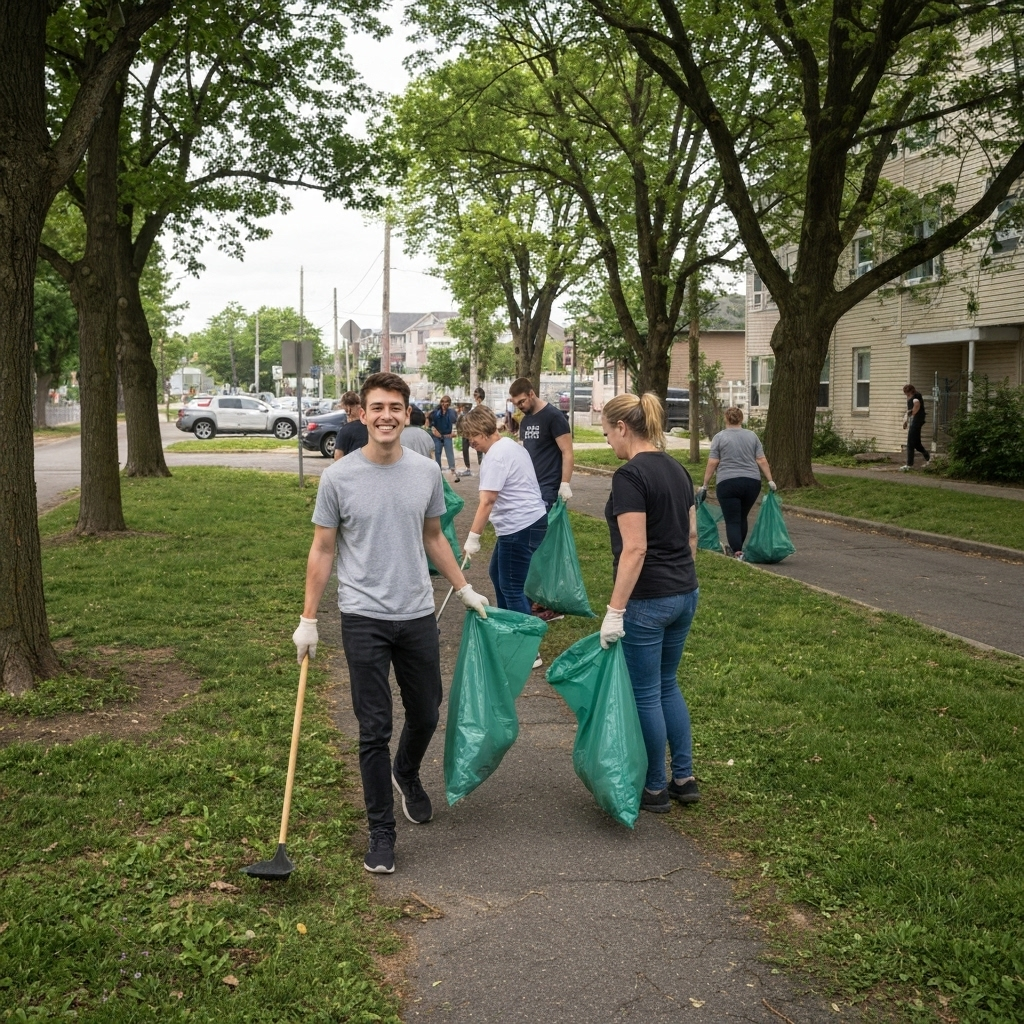 Akcja sprzątania osiedla
